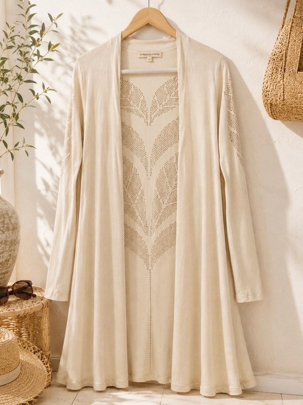 ✨ Indigenous Cardigan Cream Longline Duster Organic Cotton Size XS ✨